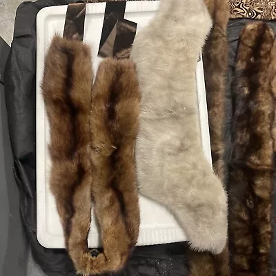 Vintage Lot Of 14 Fur Collars For Coat Or Sweater - Sable Fox Sheared Mink &More • $99