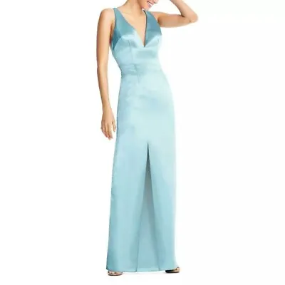 Aidan By Aidan Mattox Satin Strappy Gown Size 10 $190 New Without Tag • $36.74