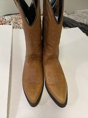 Masterson Boot Co. Natural Leather Uppers Mens Cowboy Boots Size:10D Brown • $59.99