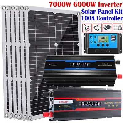 7000W/6000W Complete Solar Panel Kit With Battery And Inverter Off Grid System • $10.77