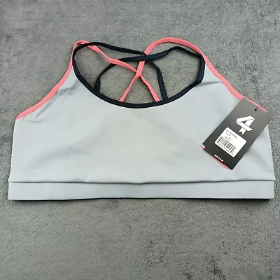 4 Laps Sports Bra Women's Size XL Silver Soft Elastic Band Waist Cross Back NWT • £22.17