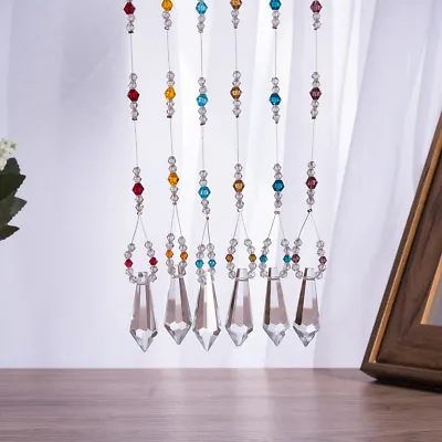 LONGWIN Set Of 6 Color Crystal Pendant Chandelier Suncatcher Prism Hanging Decor • $8.54