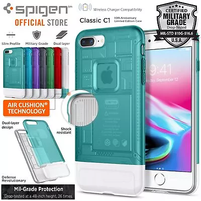 $39.99 • Buy Genuine SPIGEN Classic C1 Air Cushion Cover For Apple IPhone 8 Plus/7 Plus Case