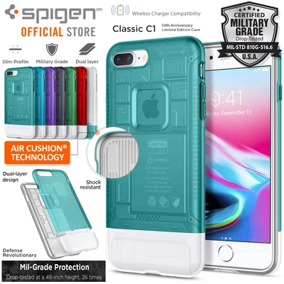 $39.99 • Buy Genuine SPIGEN Classic C1 Air Cushion Cover For Apple IPhone 8 Plus/7 Plus Case