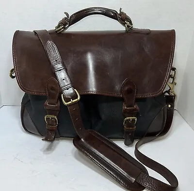 Mulholland Bros Black Brown Endurance Carry Luggage Satchel Rustic Messenger • $250