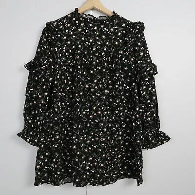 $24.97 • Buy Urban Outfitters Womens Shirt Blouse Size XS Green & Black Long Sleeve Top