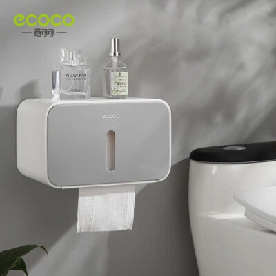$15.99 • Buy Ecoco Tissue Box Toilet Paper Roll Holder Bothroom Storage Organizer