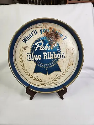 Vintage 1950's Pabst Blue Ribbon What'll You Have 12  Beer Tray Bar Room Tavern • $14.99