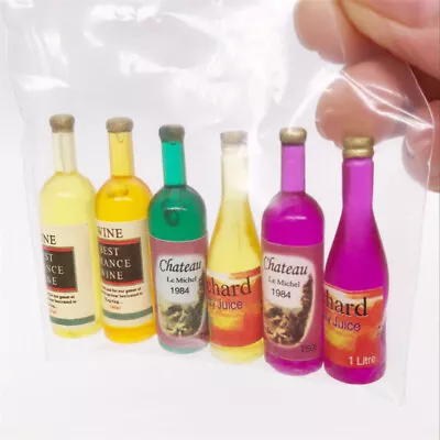  6 Pcs Miniture Decoration Miniature Wine Bottles Model Doll House • £4.99