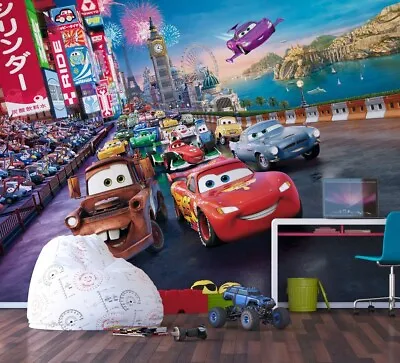 Disney Cars Wallpaper Mural In Giant Size 360x270cm Lightning Mcqueen Photo Wall • £109.99