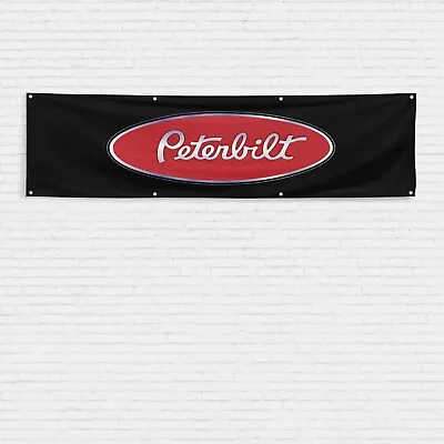 For Peterbilt Trucks Enthusiast 2x8 Ft Banner Semi Truck Trucker Garage Flag • $17.99