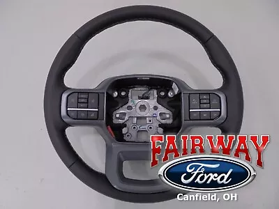 23 Thru 24 Super Duty F250 F350 XL XLT OEM Ford Black Leather Steering Wheel • $427.95