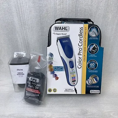 Wahl Color Pro Rechargeable Clipper Kit  + Hair Clipper Blade Oil + Neck Duster • $50.94