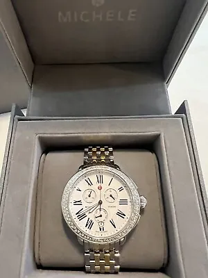 MICHELE Serein 40 Mm Silver/Gold Stainless Steel Women's Wristwatch • $849