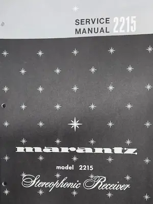 Marantz 2215 Stereo Receiver Service Manual - Original • $15