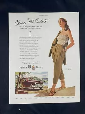 Magazine Ad* - 1948 - Kaiser-Frazer - Claire McCardell Fashions • $10