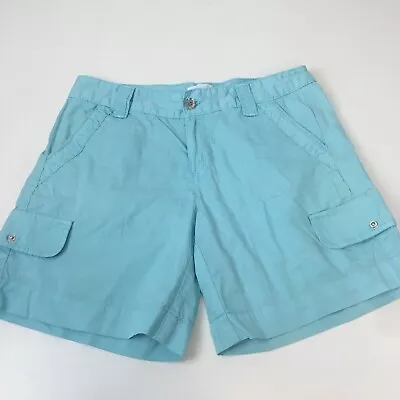 CALVIN KLEIN SHORTS Powder Blue Size 2 10 Womens Cargo Summer Casual 28 W • £13.97