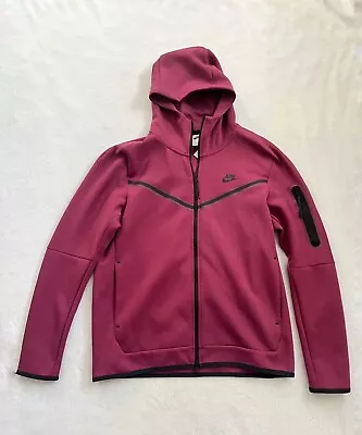 Nike Tech Fleece Full Zip Hoodie Sweatshirt Maroon Red Size L • $95