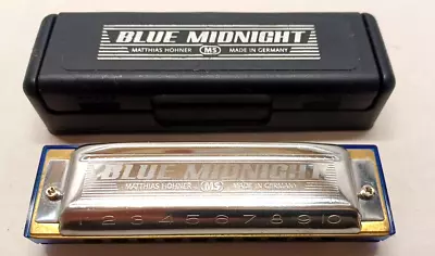 Beautiful Matthias Hohner Blue Midnight MS Harmonica Key Of G In Case-Germany • $9.99