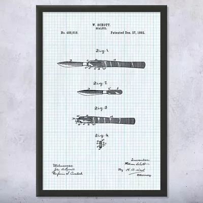 Framed Scalpel Wall Art Print Surgeon Gift Medical Decor Doctors Office Art • $189.95