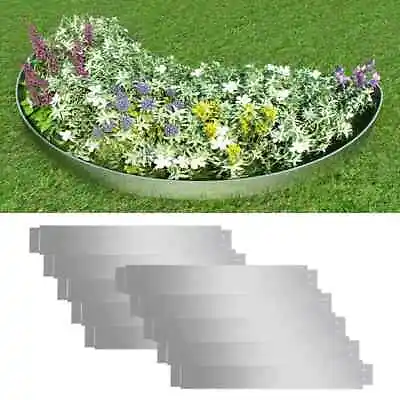 Galvanised Steel Lawn Edging Border Strips Flexible Metal 100x15cm (x10 Panels) • £42.99