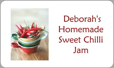 Personalised Sweet Chilli Jam/Jelly Stickers Homemade Preserve Jar Bottle Labels • £2.70