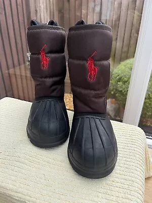 Ralph Lauren Polo Snow Boots Uk2.5 UkBrown Winter Bargain Unisex Christmas • £19.95