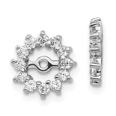 $87.72 • Buy 14k White Gold Fancy Diamond Earring Jacket Mountings No Stones Included