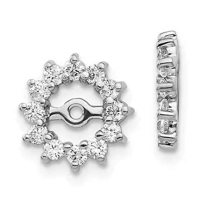 $87.72 • Buy 14k White Gold Fancy Diamond Earring Jacket Mountings No Stones Included