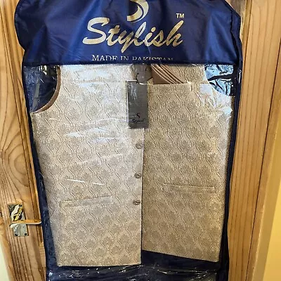 £24.99 • Buy Indian Clothing Waist Coat Jamawar Stylish Size Medium Brand New In Bag