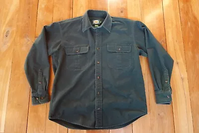 Cabela's Flannel Shirt Men's Medium Green Button Up 100% Cotton • $18.95