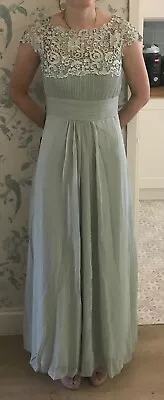 Ever Pretty Size 26 Mint Green Detailed Long Dress Evening Wedding Prom New • £20