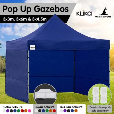 New WALLAROO 3x3m 3x4.5m 3x6m Pop Up Outdoor Gazebo Folding Tent Marquee Canopy • $75