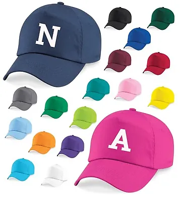 Personalised Alphabet Initial Baseball Cap Hat Childrens Kids Girls Boys • £5.95