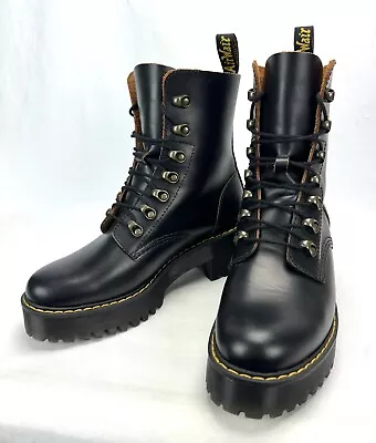 New Doc Martens Leona Platform Combat Boot Chunky Heel  Women’s Size 8 US 7 Eye • $127