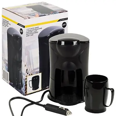 24v Travel Coffee Machine Maker Cigarette Plug Car Van Truck Lorry Camper Auto • £12.95