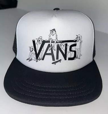 VANS Shaper Gang Skateboarding Rare White/Black Snapback Trucker Hat Cap NEWWTAG • $22