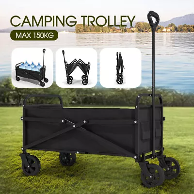 All-in-One Outdoor Foldable Garden Trolley Cart With 150kg Weight Capacity • $59.99