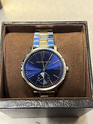 Michael Kors MK3523 Jaryn Blue Dial Two Tone Stainless Steel Women's Watch • $55