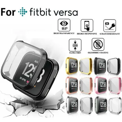 For Fitbit Versa 2 /1 Silicone TPU Shell Case Screen Protector Frame Full Cover • $8.99