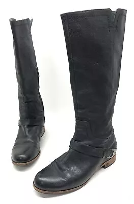 UGG Tall Black Leather Channing Boots Sz 7.5 • $9.99