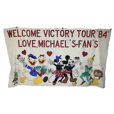 Vintage 80s 1984 Michael Jackson Victory Tour Handmade Banner Flag Custom Unique • $150