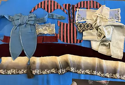 Antique Garment Remnants Ribbon Mary Lambeth Doll Maker Estate Pieces Bow Velvet • $22.99