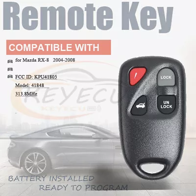 For Mazda RX-8 2004 2005 2006 2007 2008 Remote Key Fob Model#41848 KPU41805 4BTN • $14.15