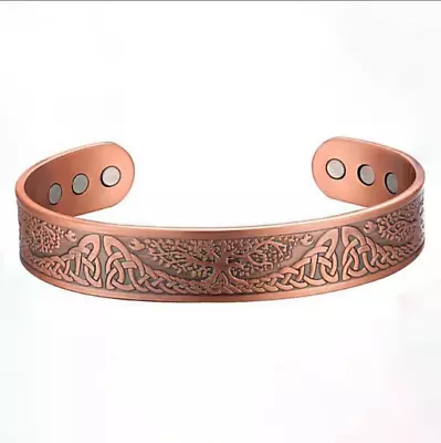 Tree Of Life Unique Copper Magnetic Bangle Women Ladies Mens Style Bracelet • £5.78