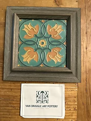 Van Briggle Pottery Art Deco Multi Tulip Framed Tile Picture With Booklet EXC • $129