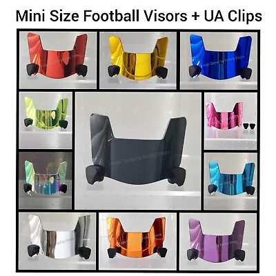 Chrome Mini Football Helmet Visors W/ UA Clips (*Hard Style*). • $8