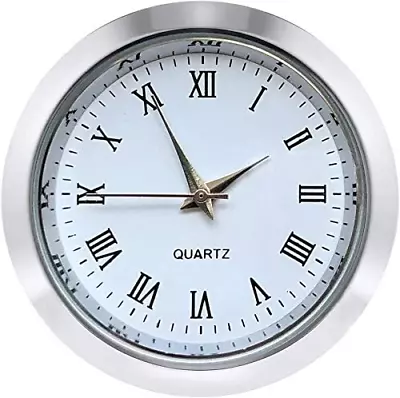 Mini Clock Insert 1-1/2 Inch 37 Mm Round Quartz Movement Miniature Clock White • $15.77