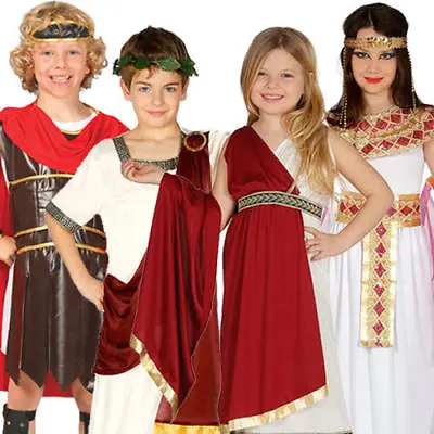 £10.99 • Buy Ancient Roman Kids Costumes Greek Toga Warrior Egyptian Boys Girls Costumes 