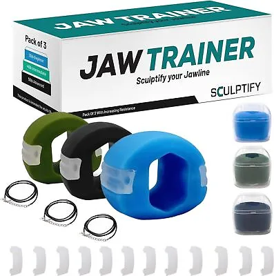 Jawline Trainer Exerciser Jaw Toner For Neck Face Muscles Anti Wrinkle Fitness • £13.49